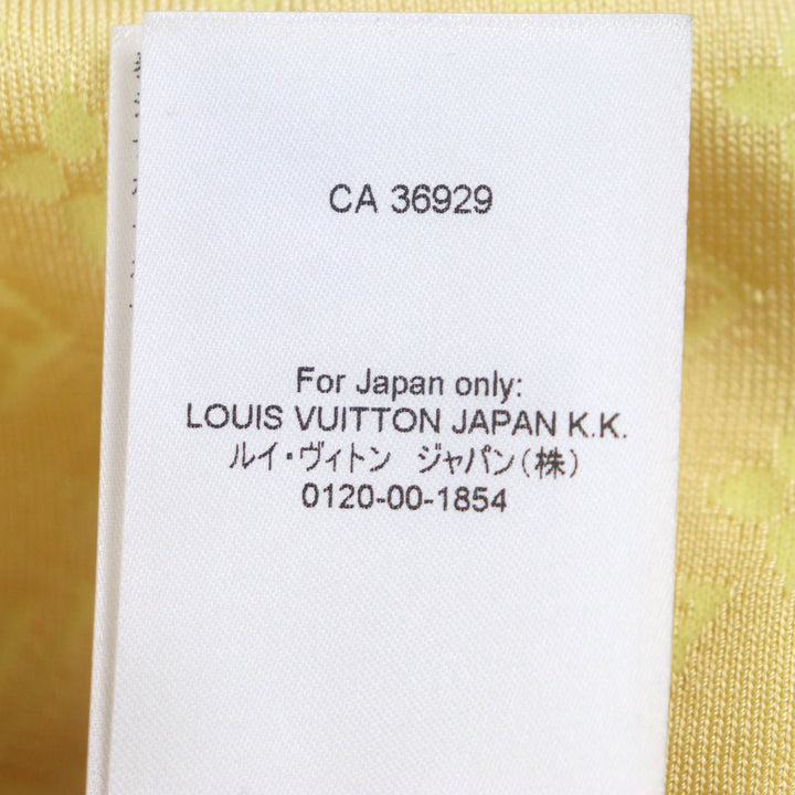 極美品▼LOUIS VUITTON ルイヴィトン 24SS シルク64% モノグラム クルーネック ニットセーター イエロー S 正規品 メンズOK