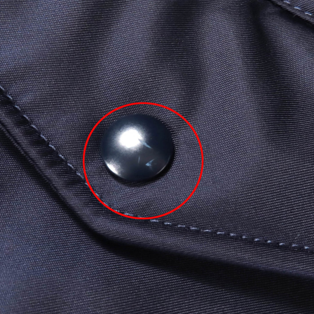 未使用品△PRADA プラダ 2021年製 29Y995 トライアングルロゴポーチ付 エコファー・フード付 RE-NYLON ロング コート ネイビー 36 正規品