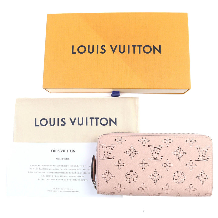 極美品△LOUIS VUITTON ルイヴィトン M61868 マヒナ モノグラム ジッピーウォレット レザー 長財布 マグノリア 保存袋付き フランス製