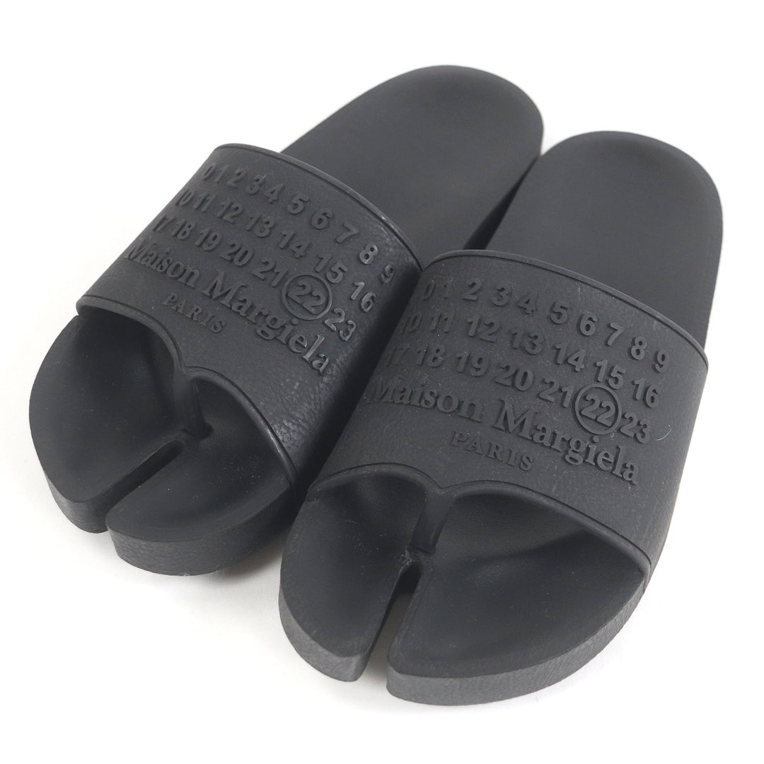 美品□Maison Margiela 22 メゾンマルジェラ22 タビ ラバー スライドサンダル シャワーサンダル ブラック 41 箱・保存袋付き メンズ