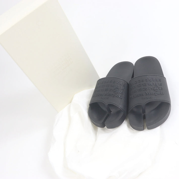 美品□Maison Margiela 22 メゾンマルジェラ22 タビ ラバー スライドサンダル シャワーサンダル ブラック 41 箱・保存袋付き メンズ