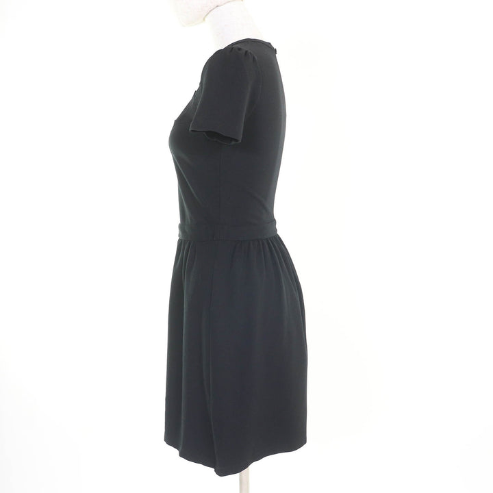 美品◇RED VALENTINO レッドヴァレンティノ RN43835-CA57011 25829 星型デザイン ミニドレス 半袖ワンピース 黒 S 正規品 レディース