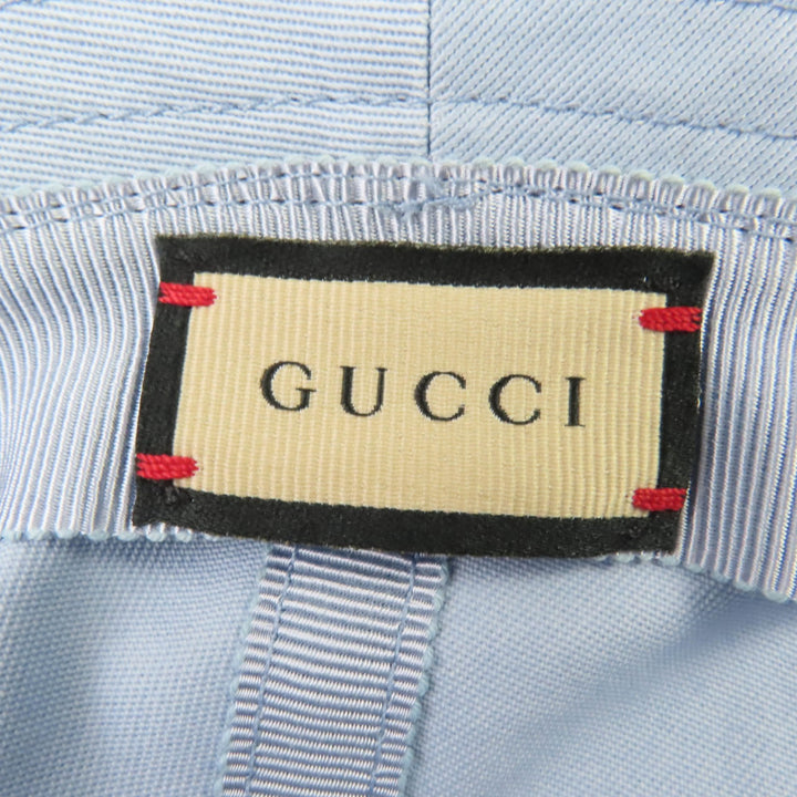 未使用品☆GUCCI グッチ 24SS 782733 ロゴ刺繍入り バケットハット ライトブルー S 保存袋付き イタリア製 正規品 レディース