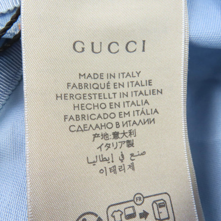 未使用品☆GUCCI グッチ 24SS 782733 ロゴ刺繍入り バケットハット ライトブルー S 保存袋付き イタリア製 正規品 レディース