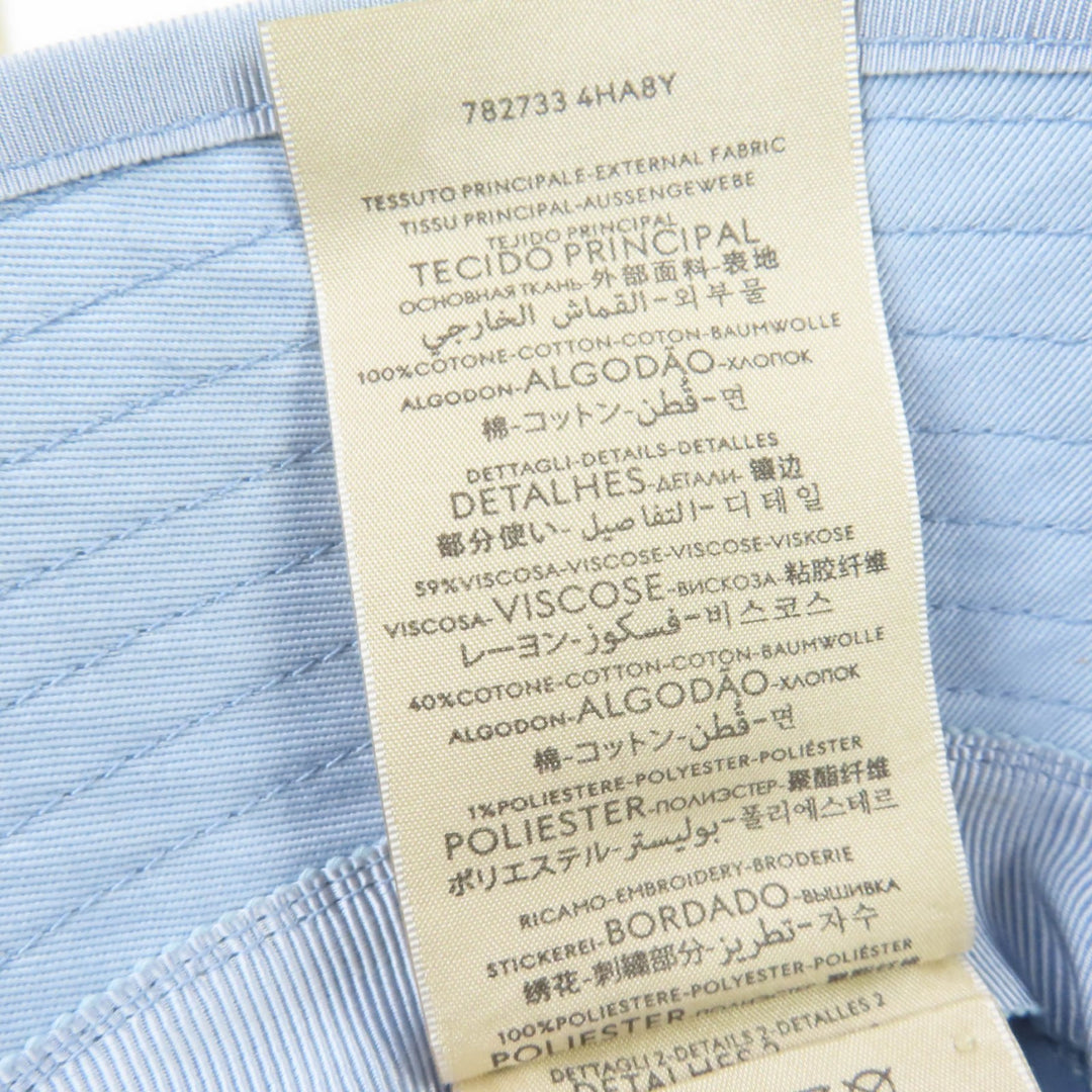 未使用品☆GUCCI グッチ 24SS 782733 ロゴ刺繍入り バケットハット ライトブルー S 保存袋付き イタリア製 正規品 レディース