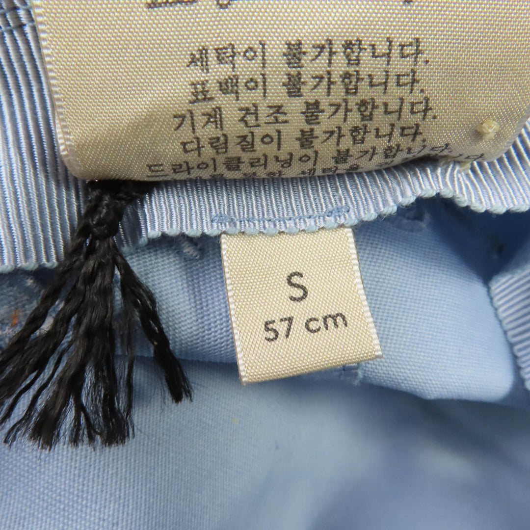 未使用品☆GUCCI グッチ 24SS 782733 ロゴ刺繍入り バケットハット ライトブルー S 保存袋付き イタリア製 正規品 レディース