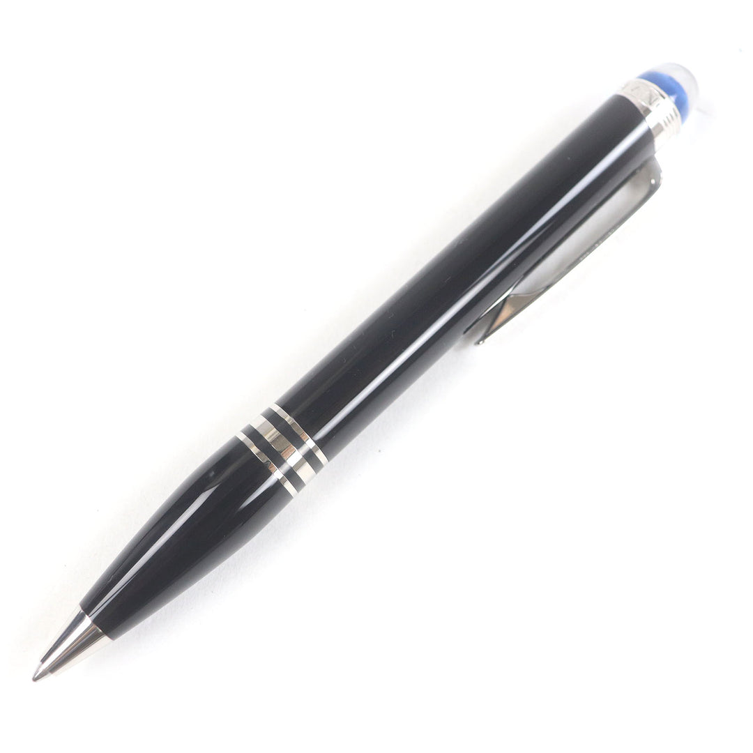 極美品□MONTBLANC モンブラン 132509 スターウォーカーホワイトスター ツイスト式 ボールペン ブラック シルバー ドイツ製 筆記確認済み