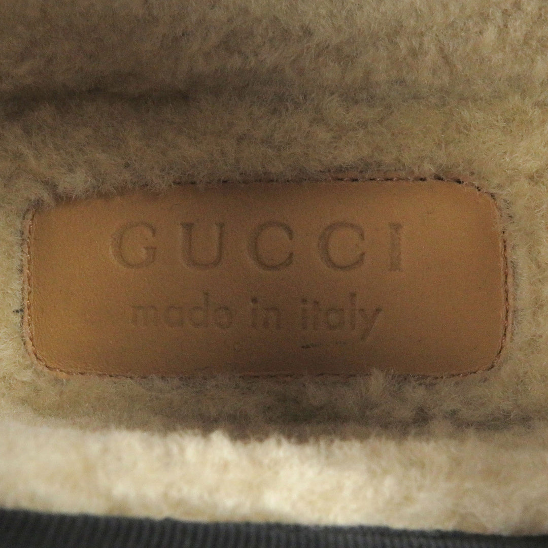 未使用品□GUCCI グッチ ムートン GGロゴ総柄 ホースビット ムートンライニング スリッポン ベージュ 11 保存袋付き イタリア製 メンズ