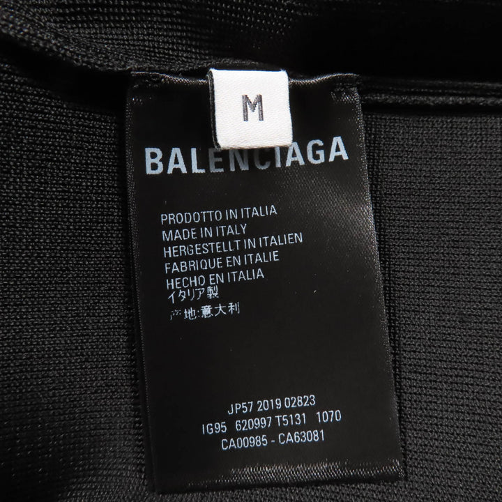 極美品☆BALENCIAGA バレンシアガ 620997 ロゴ入り 長袖ニット カーディガン ブラック M イタリア製 正規品 レディース