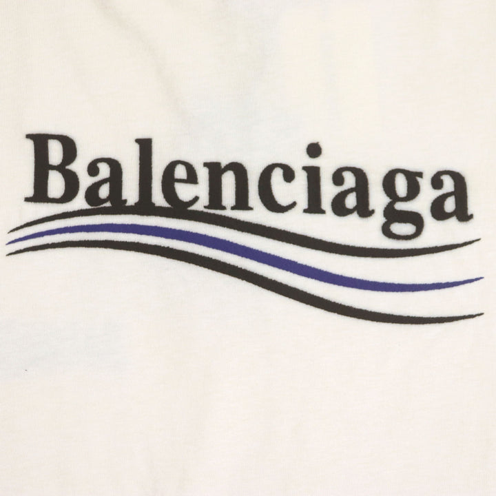 未使用品▼BALENCIAGA バレンシアガ 22AW 641655 ロゴ刺繍 オーバーサイズ ショートスリーブ 半袖Ｔシャツ クリーム XXS 正規品 メンズ