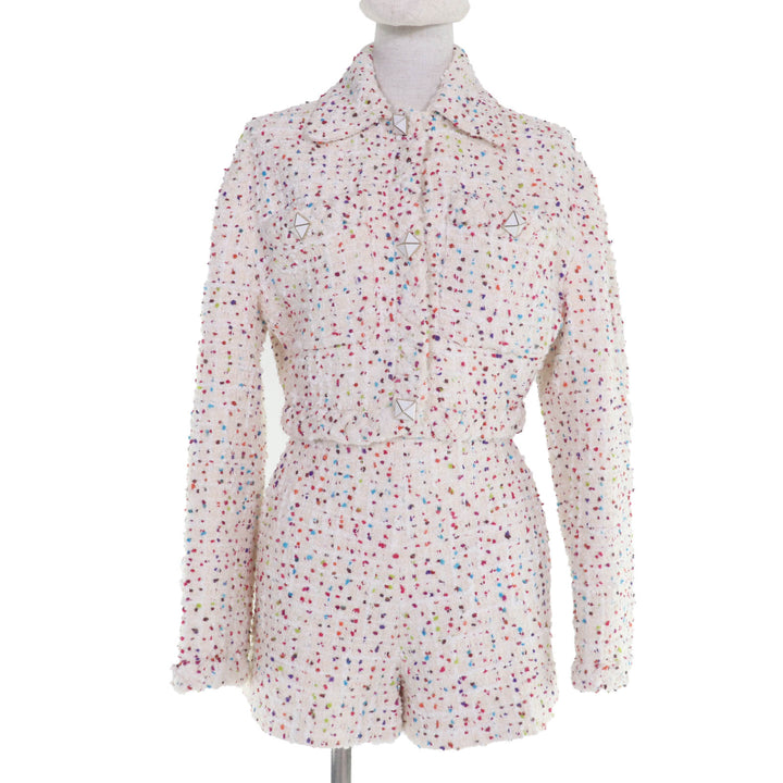 極美品☆VALENTINO ヴァレンティノ 22AW スタッズボタン ツイードジャケット・ショートパンツ セットアップ マルチカラー 38・36 正規品