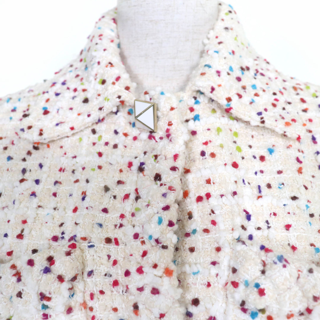 極美品☆VALENTINO ヴァレンティノ 22AW スタッズボタン ツイードジャケット・ショートパンツ セットアップ マルチカラー 38・36 正規品