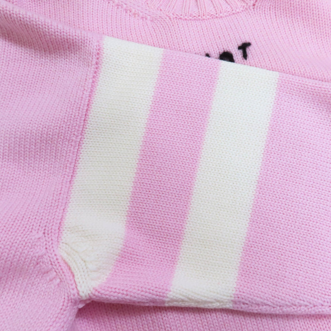 美品◇MIUMIU ミュウミュウ MML188 ウール100% ユニコーン クロップド 長袖 ニット セーター ピンク 36 イタリア製 正規品 レディース