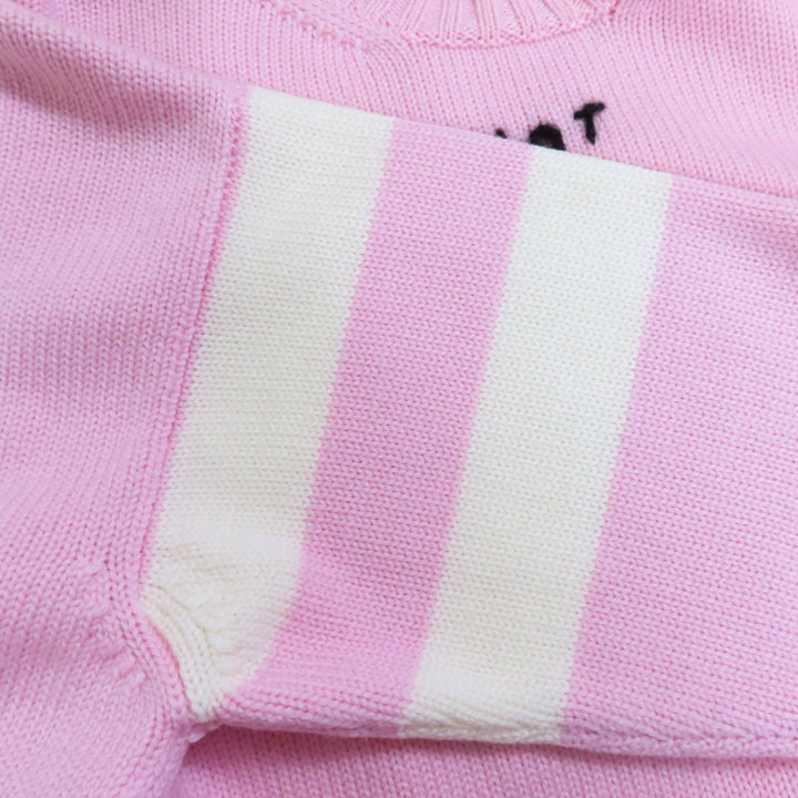 美品◇MIUMIU ミュウミュウ MML188 ウール100% ユニコーン クロップド 長袖 ニット セーター ピンク 36 イタリア製 正規品 レディース