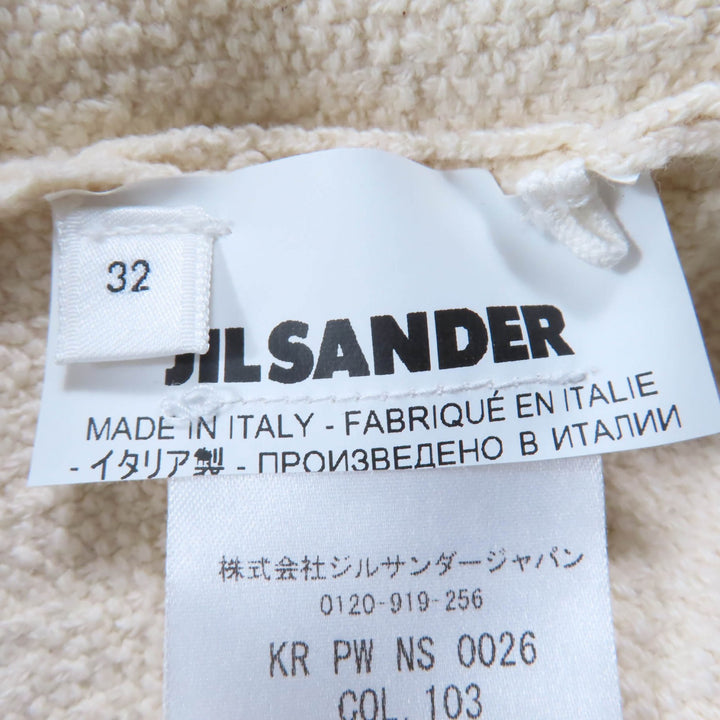 美品☆JIL SANDER+ ジルサンダープラス 22SS JPPU751509 ロゴ入り 半袖 トップス アイボリー 32 イタリア製 正規品 レディース