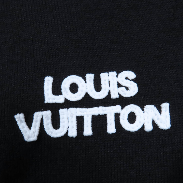 極美品☆LOUIS VUITTON ルイヴィトン 24SS ロゴ入り ワンショルダーテクニカルニットプルオーバー トップス ブラック XS 正規品