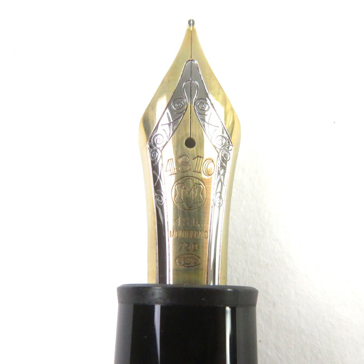 良品○MONTBLANC モンブラン マイスターシュテュック 149 18K Mニブ ホワイトスター ロゴ刻印 万年筆 ブラック ゴールド　ドイツ製