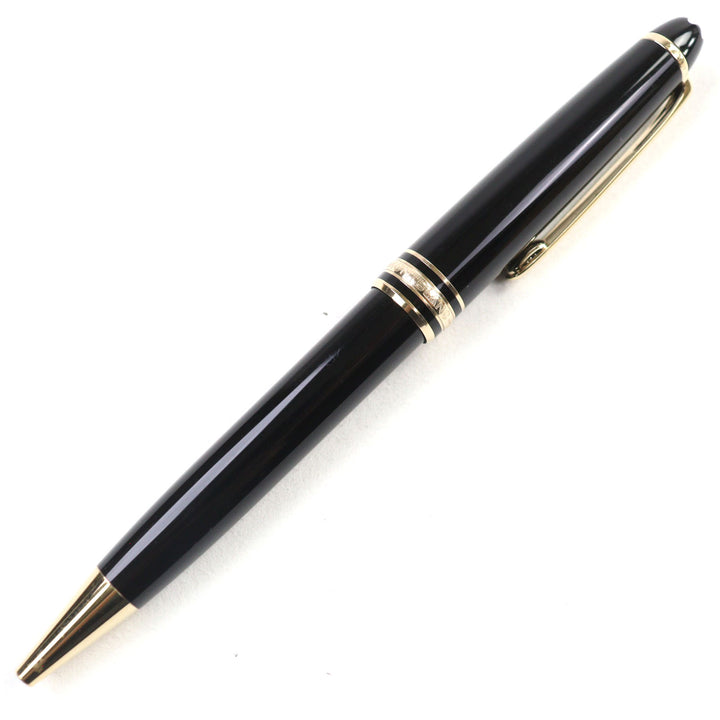 美品○MONTBLANC モンブラン マイスターシュテュック クラシック レジン ロゴ刻印 ホワイトスター ツイスト式 ボールペン　筆記確認済み