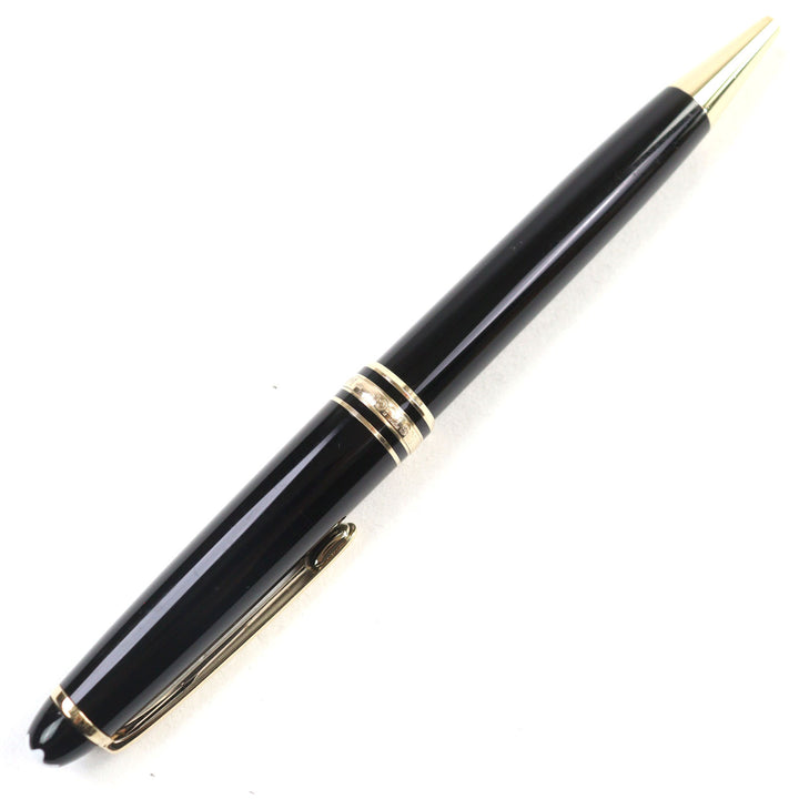 美品○MONTBLANC モンブラン マイスターシュテュック クラシック レジン ロゴ刻印 ホワイトスター ツイスト式 ボールペン　筆記確認済み