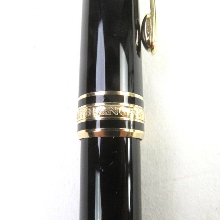 美品○MONTBLANC モンブラン マイスターシュテュック クラシック レジン ロゴ刻印 ホワイトスター ツイスト式 ボールペン　筆記確認済み