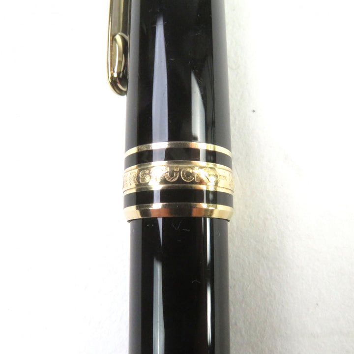 美品○MONTBLANC モンブラン マイスターシュテュック クラシック レジン ロゴ刻印 ホワイトスター ツイスト式 ボールペン　筆記確認済み