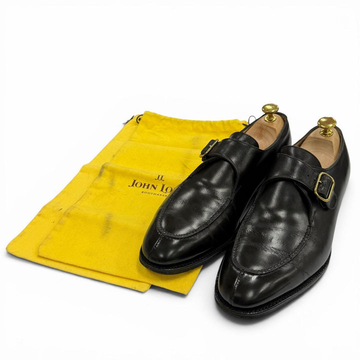 【ドンドン見直し】良品▼John Lobb ジョンロブ OSNER オスナー Uチップ モンクストラップ レザーシューズ ブラック 26～26.5cm メンズ