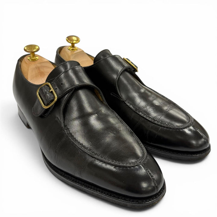 【ドンドン見直し】良品▼John Lobb ジョンロブ OSNER オスナー Uチップ モンクストラップ レザーシューズ ブラック 26～26.5cm メンズ