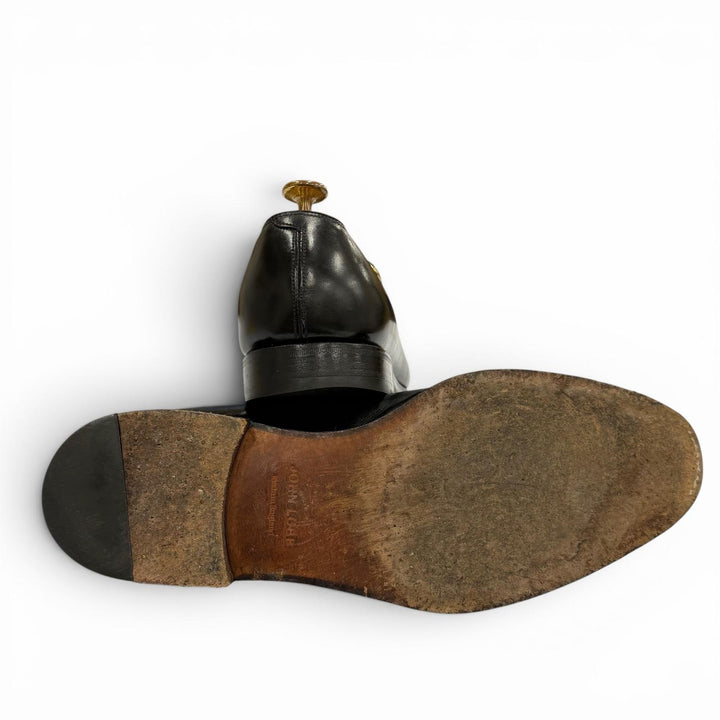 【ドンドン見直し】良品▼John Lobb ジョンロブ OSNER オスナー Uチップ モンクストラップ レザーシューズ ブラック 26～26.5cm メンズ