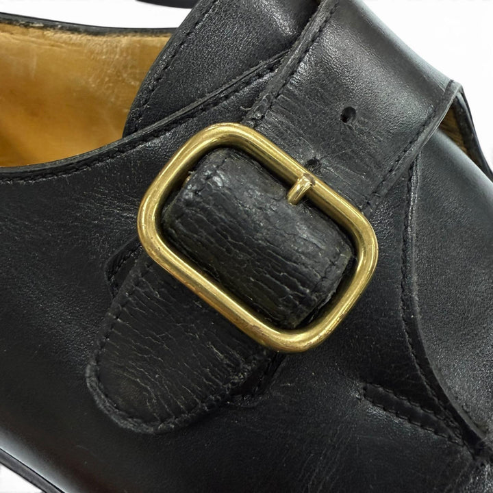 【ドンドン見直し】良品▼John Lobb ジョンロブ OSNER オスナー Uチップ モンクストラップ レザーシューズ ブラック 26～26.5cm メンズ