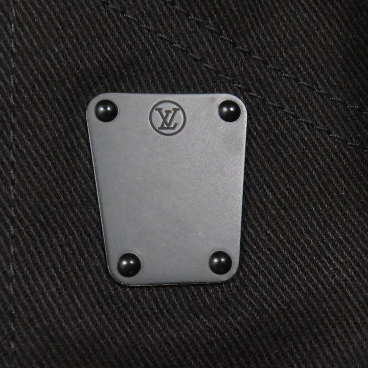 極美品◇LOUIS VUITTON ルイヴィトン 23SS ラムレザーパイピング LVプレート ロゴボタン ショートパンツ ブラック 34 イタリア製 正規品