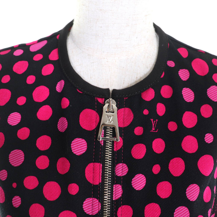 極美品◇LOUIS VUITTON×Yayoi Kusama ルイヴィトン×草間彌生 23AW インフィニティドット ワンピース ブラック ピンク 36 伊製 正規品
