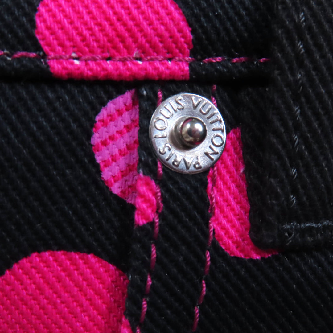 極美品◇LOUIS VUITTON×Yayoi Kusama ルイヴィトン×草間彌生 23AW インフィニティドット ワンピース ブラック ピンク 36 伊製 正規品