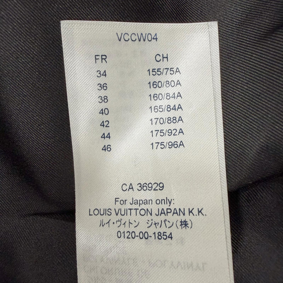 極美品◇LOUIS VUITTON ルイヴィトン ウール シルク レオパード柄 フリルカラー ノースリ ワンピース 40 イタリア製 正規品 レディース