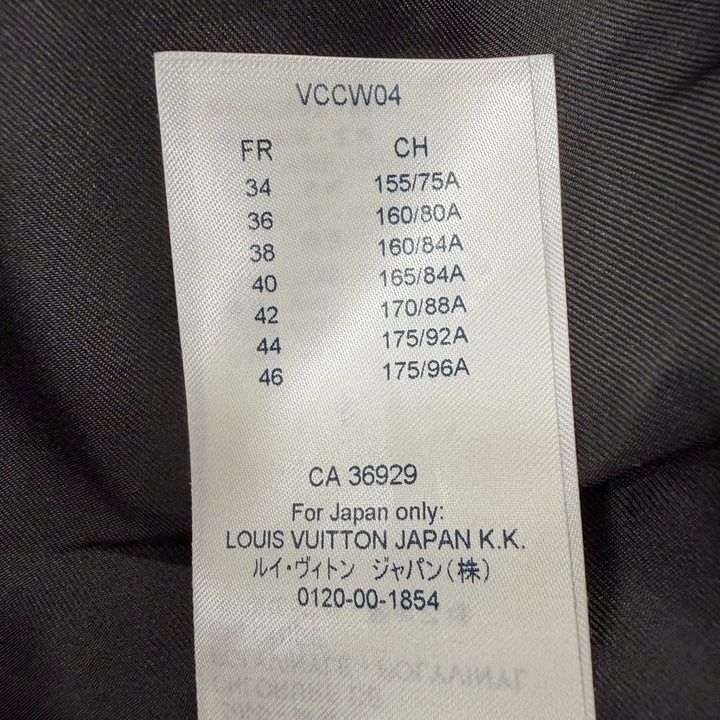 極美品◇LOUIS VUITTON ルイヴィトン ウール シルク レオパード柄 フリルカラー ノースリ ワンピース 40 イタリア製 正規品 レディース