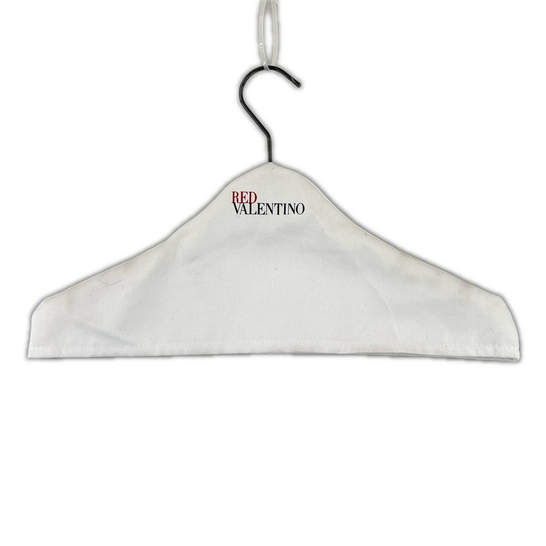 美品▲RED VALENTINO レッドヴァレンティノ FR3VS585-V02332R リボン付き ツイード ノースリワンピース ブラック 42 ハンガー付 正規品
