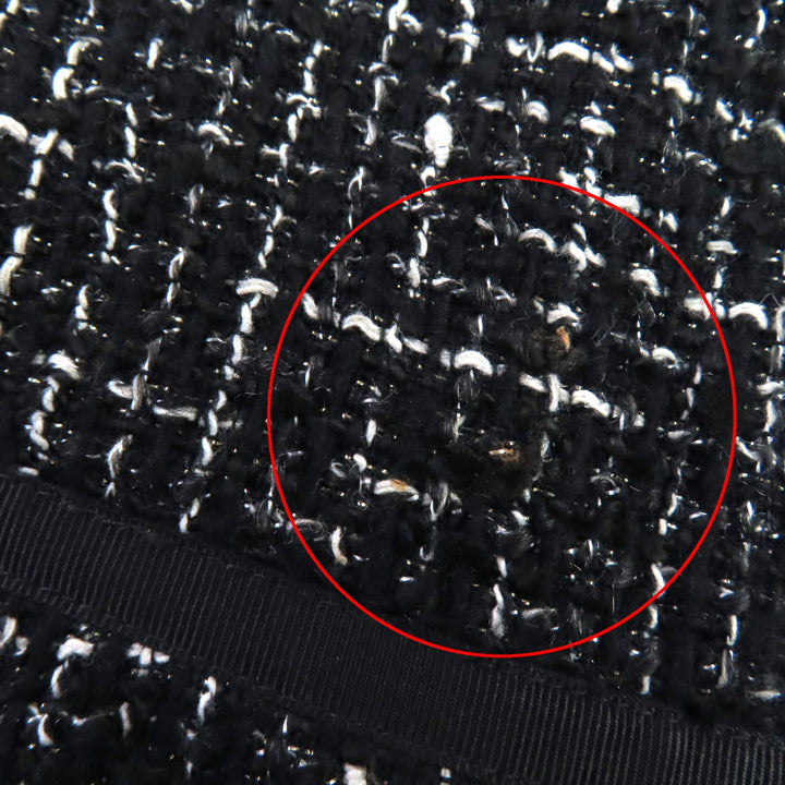 美品▲RED VALENTINO レッドヴァレンティノ FR3VS585-V02332R リボン付き ツイード ノースリワンピース ブラック 42 ハンガー付 正規品