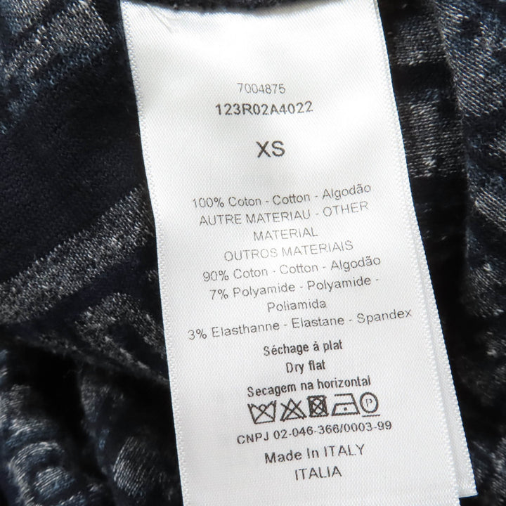 極美品☆Christian Dior クリスチャンディオール 21SS 123R02A4022 オブリーク ベロア パーカードレス ワンピース ネイビー XS 正規品