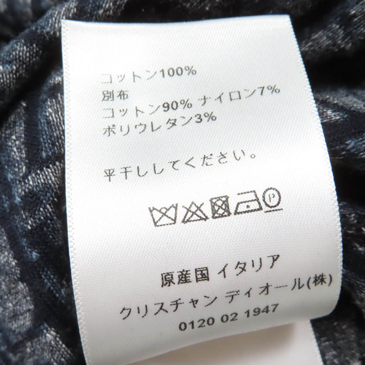 極美品☆Christian Dior クリスチャンディオール 21SS 123R02A4022 オブリーク ベロア パーカードレス ワンピース ネイビー XS 正規品