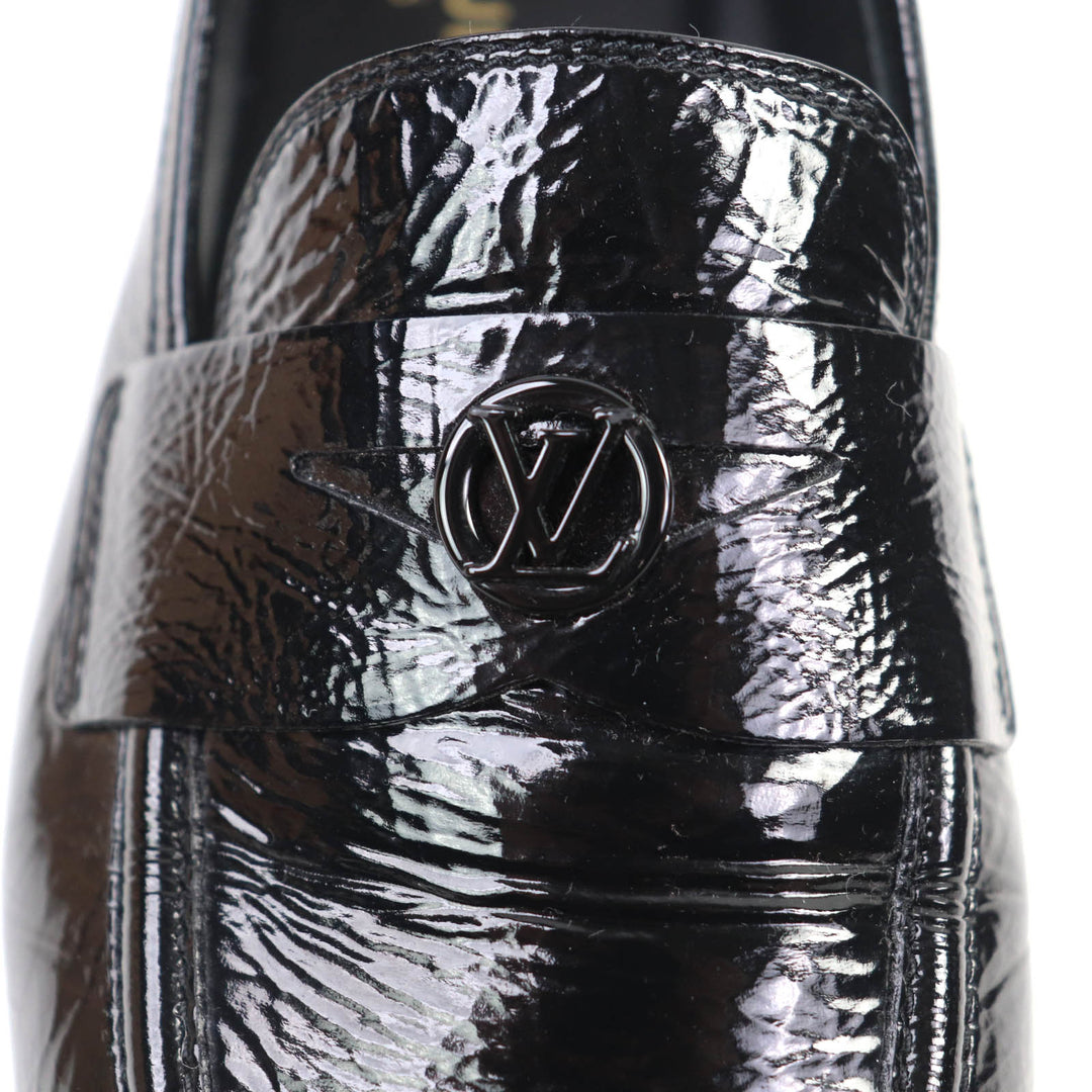 美品★LOUIS VUITTON ルイヴィトン 24SS 1ACYYL ソーホー・ライン LV金具付 レザー ローファー ブラック 38 箱・保存袋付き イタリア製