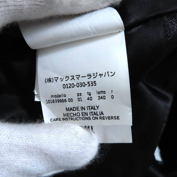 極美品★Max Mara マックスマーラ 10163996 キャメル シルク混 白タグ ラメ テディベアコート ブラック 40 イタリア製 正規品