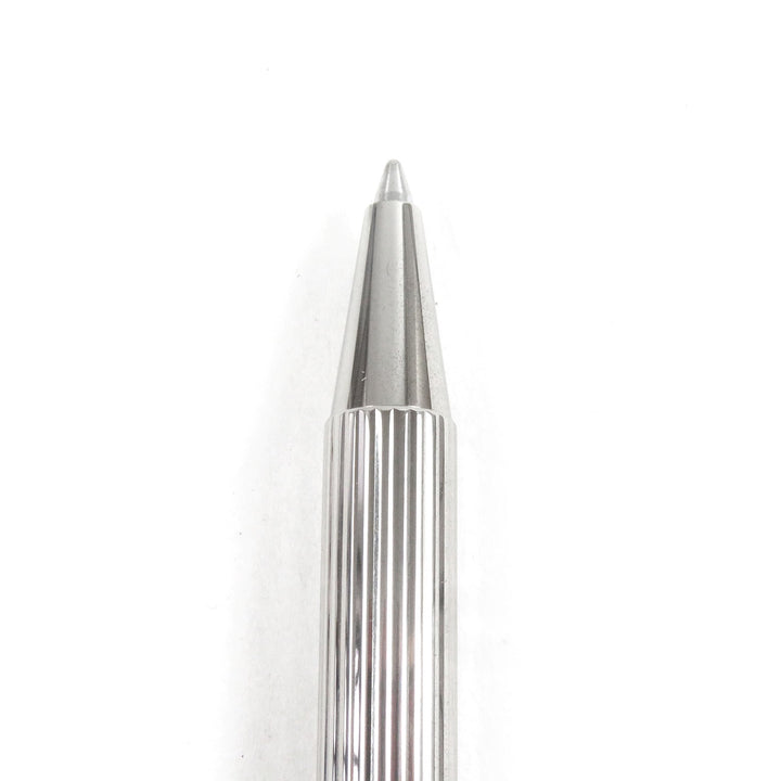 未使用品□Cartier カルティエ マスト ドゥ カルティエ デッドストック ストライプ柄 ツイスト式 ボールペン シルバー フランス製 メンズ