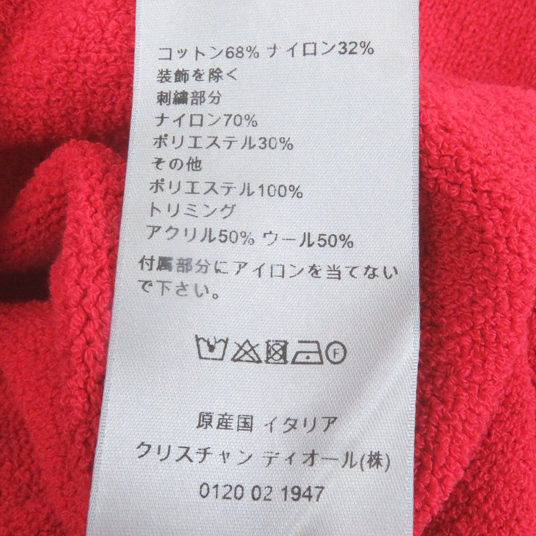極美品□DIOR ERL ディオール オム イーアールエル 23SS 313M831AT498 ウサギ 半袖ニットポロシャツ レッド XS イタリア製 正規品 メンズ