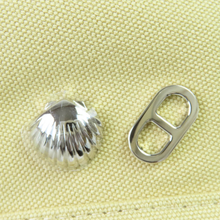 未使用品☆HERMES エルメス 2024年製 241067N コットン100％ シルバー金具 シェーヌダンクル・シェル金具 ベレー帽 ベージュ 58 正規品