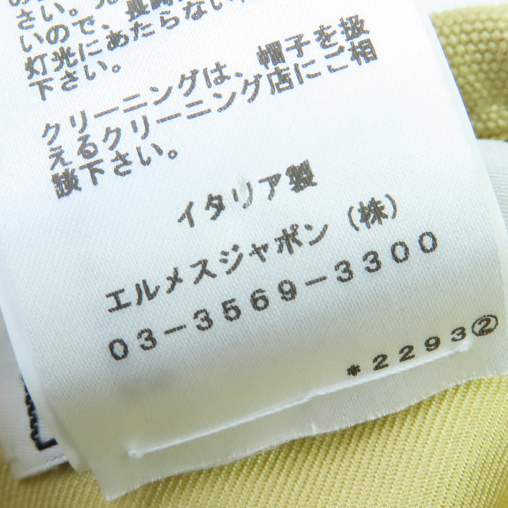 未使用品☆HERMES エルメス 2024年製 241067N コットン100％ シルバー金具 シェーヌダンクル・シェル金具 ベレー帽 ベージュ 58 正規品