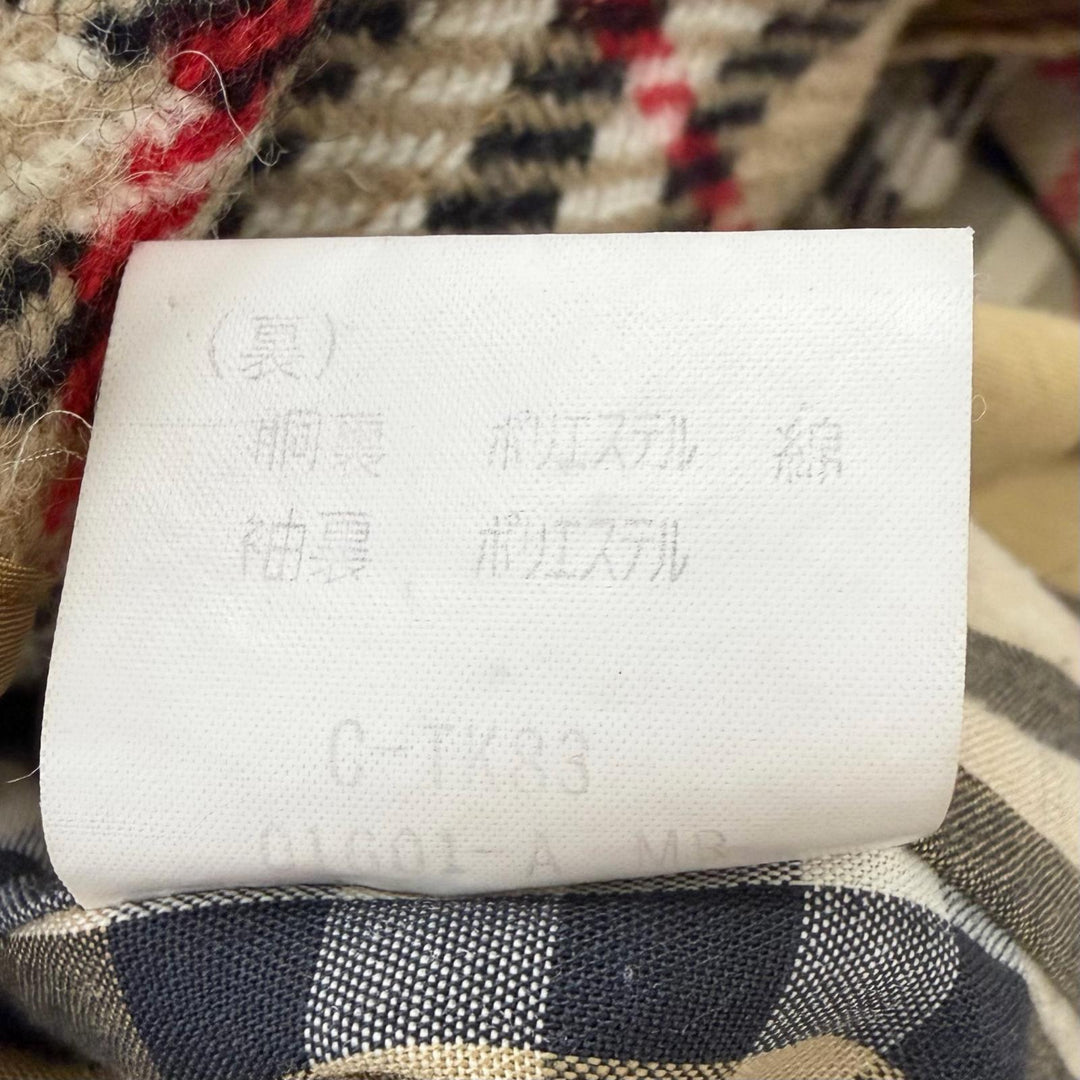 美品□Burberrys バーバリー ヴィンテージ 裏ノバチェック柄 ウールライナー付き トレンチコート スプリングコート カーキ 92-170 メンズ