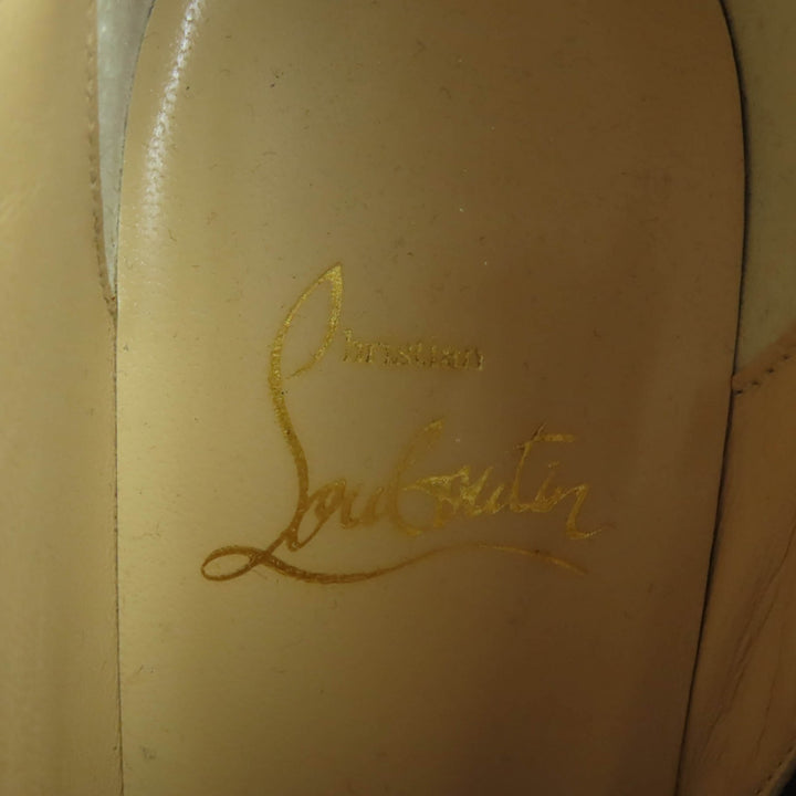 極美品☆Christian Louboutin クリスチャンルブタン ラウンドトゥ サイドZIP レザー ブーティ パープル 35.5 イタリア製 レディース