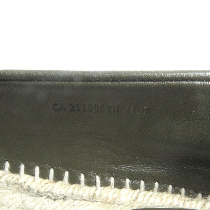 美品□HERMES エルメス 21SS 型番 211886 トリップ レザー Hロゴモチーフ エスパドリーユ モカシン カーキ 41 保存袋付き メンズ