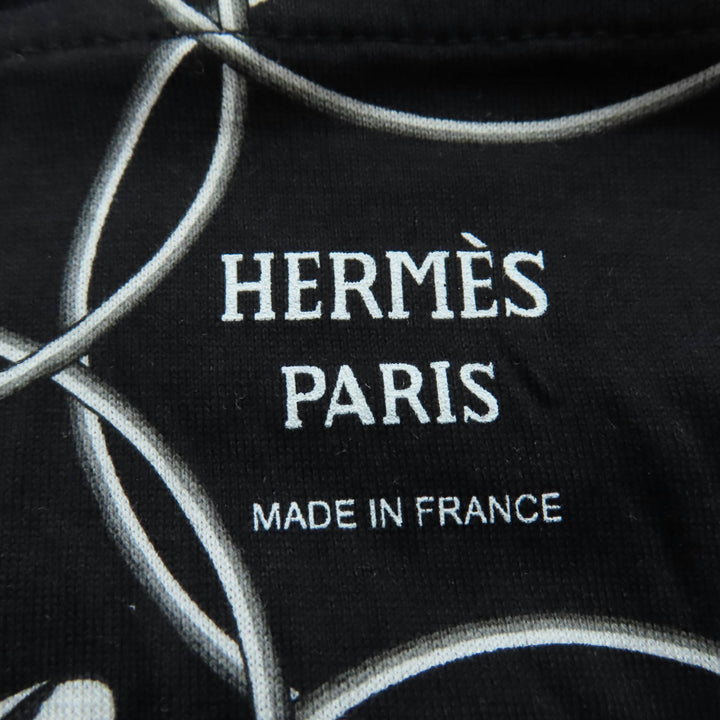 極美品☆HERMES エルメス 2H4508DB La Promenade du Matin 朝の散歩 コットン ワンピース ブラック 38 フランス製 正規品 レディース