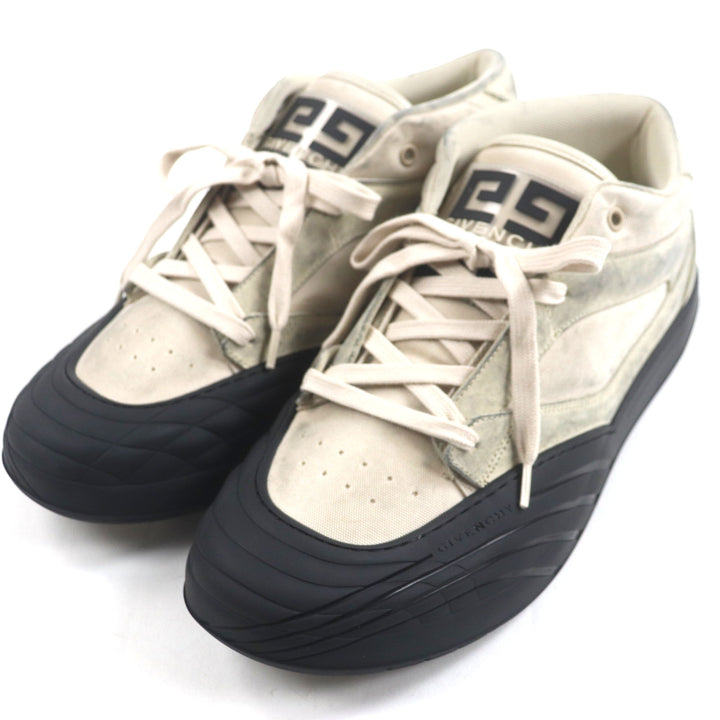 未使用品▼GIVENCHY ジバンシィ BH009KH1PP ヌバックレザー メッシュ ニューライン USED加工 スニーカー ベージュ 44 箱付き 伊製 メンズ