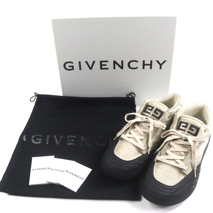 未使用品▼GIVENCHY ジバンシィ BH009KH1PP ヌバックレザー メッシュ ニューライン USED加工 スニーカー ベージュ 44 箱付き 伊製 メンズ